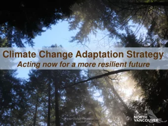 Climate Change Adaptation Strategy  Acting now for a more resilient future  Climate Change