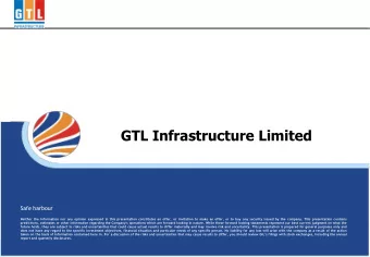 Safe harbour  Neither the information nor any opinion expressed in this presentation constitutes an