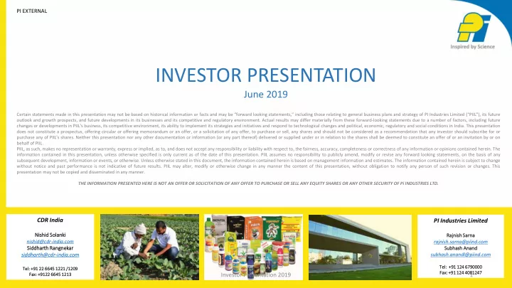 investor presentation