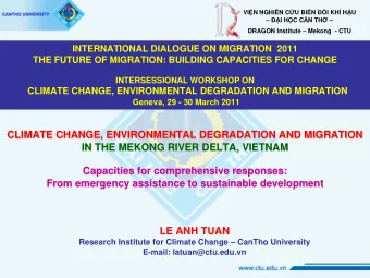 CLIMATE CHANGE, ENVIRONMENTAL DEGRADATION AND MIGRATION  CLIMATE CHANGE, ENVIRONMENTAL DEGRADATION