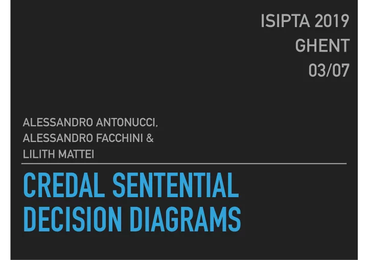credal sentential decision diagrams