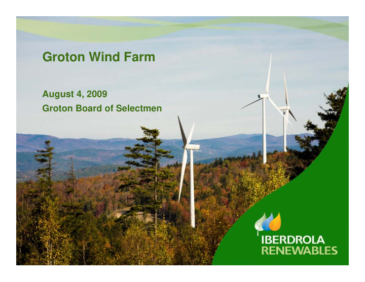groton wind farm