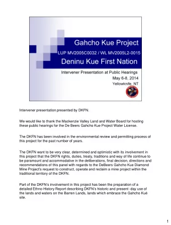 1  DKFN Socio-economic use areas  2  For our intervention submission we have presented general and