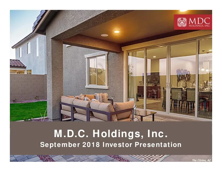 m d c holdings inc