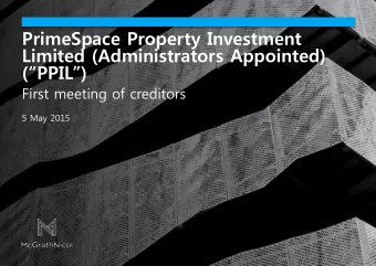 Limited (Administrators Appointed) (PPIL)  First meeting of creditors  5 May 2015  PRIMPRO01