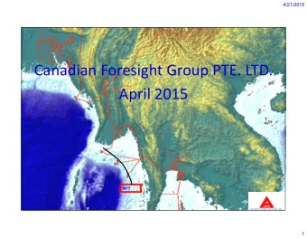 Canadian Foresight Group PTE. LTD. April 2015  M15  1  1  4/21/2015  Reader Advisories  The