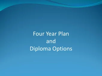 Four Year Plan  and  Diploma Options  4-Year Plan  The  4-year plan is created during a