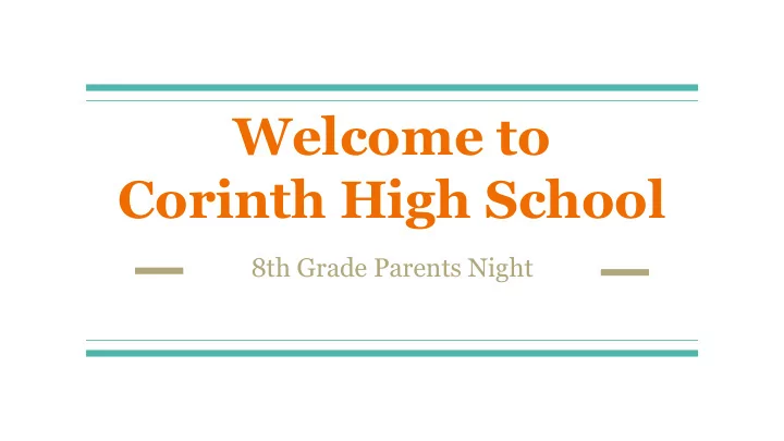 welcome to corinth high school