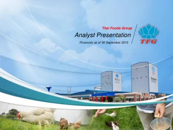 Analyst Presentation  Financials as of 30 September 2015  Disclaimer The information contained in