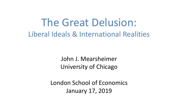 the great delusion