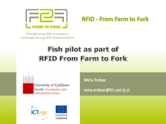 RFID - From Farm to Fork  Strengthening SME competitive  advantage through RFID implementation