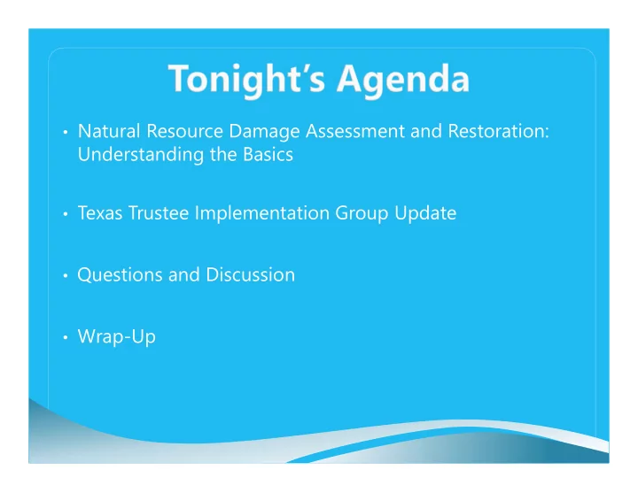 natural resource damage assessment and restoration