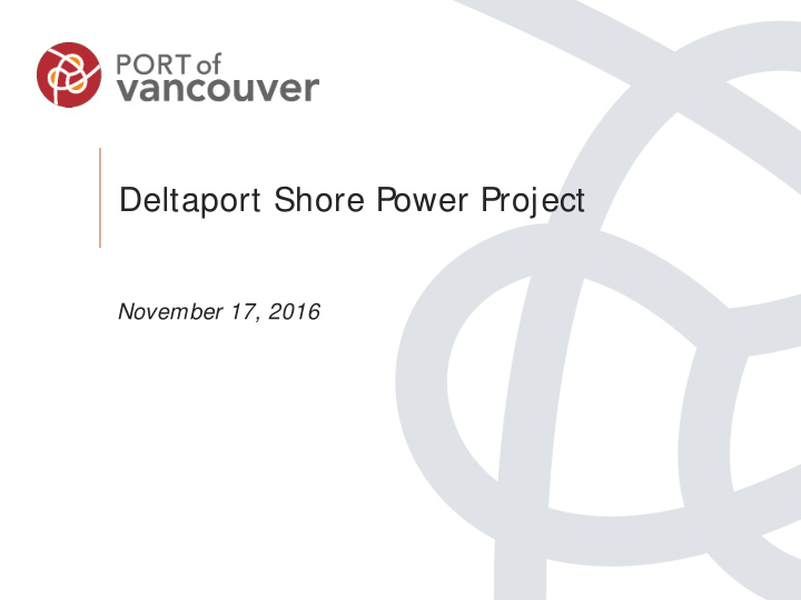 deltaport shore power project