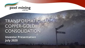 Investor Presentation  July 2020  1  DISCLAIMER This presentation may contain certain statements