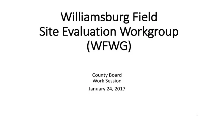 site evaluation workgroup wfwg