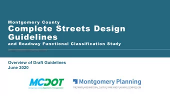 Complete Streets Design  Guidelines  and Roadway Functional Classification Study  Overview of Draft