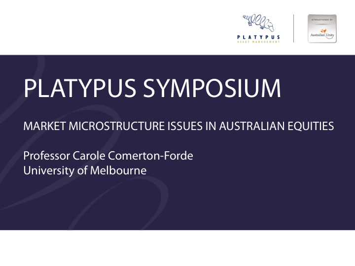 platypus symposium