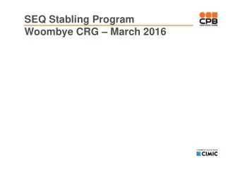 SEQ Stabling Program  Woombye CRG  March 2016  Project update - February 2016   Ecological