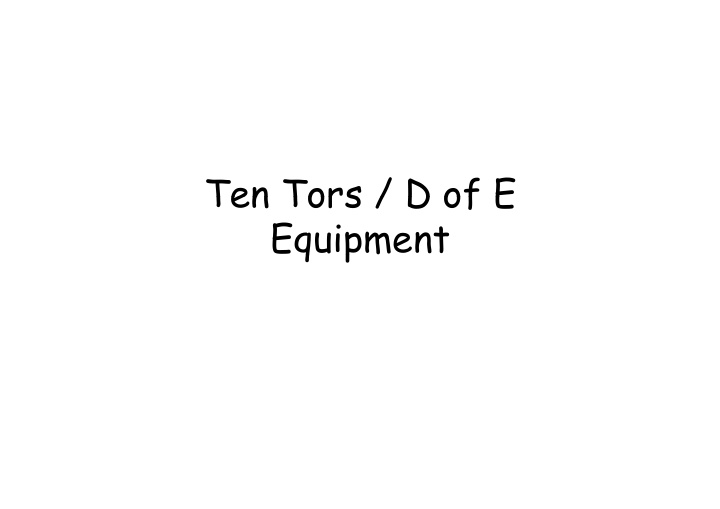 ten tors d of e ten tors d of e equipment q pm individual