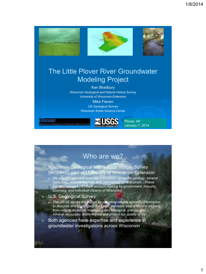 the little plover river groundwater modeling project