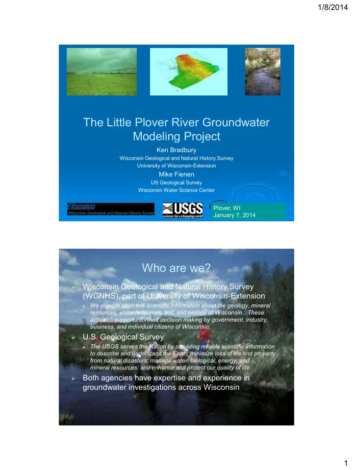 the little plover river groundwater modeling project