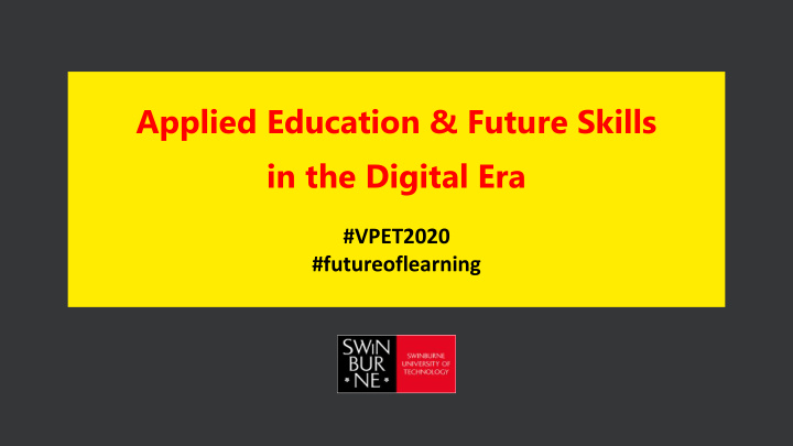 applied education future skills in the digital era