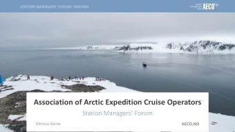 Association of Arctic Expedition Cruise Operators  Station Managers Forum  Melissa Nacke