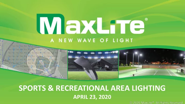 sports recreational area lighting