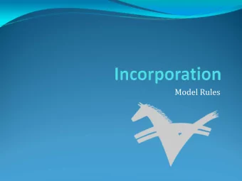 Model Rules  Introduction  PRESENTATION DOCUMENT  This document runs along side the PCAV