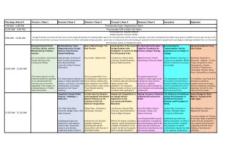 Thursday, March 5  Director's Row 1  Director's Row 2  Director's Row 3  Director's Row 4