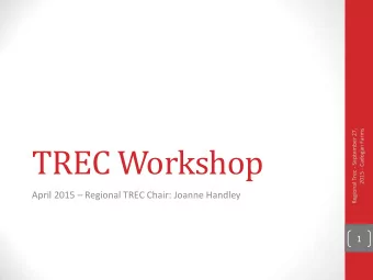 Regional Trec - September 27,  2015 - Cadogan Farms  TREC Workshop April 2015  Regional TREC