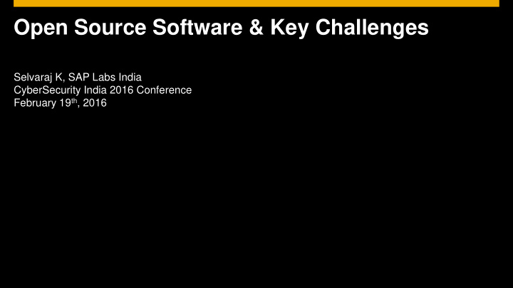 open source software key challenges
