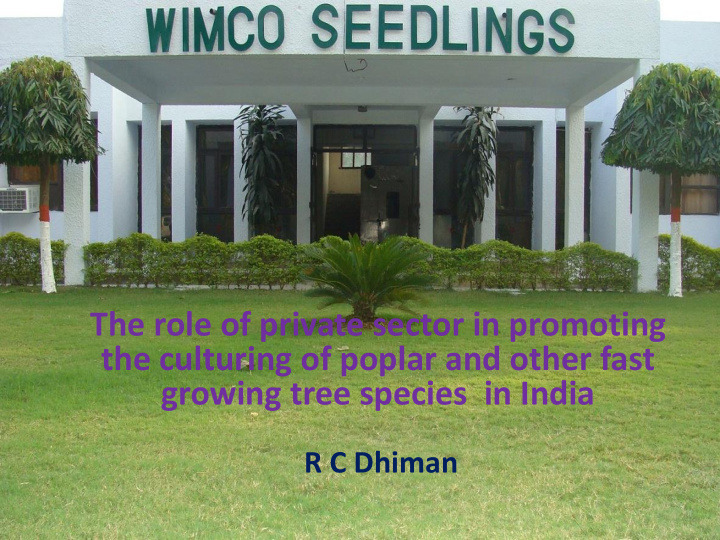 growing tree species in india