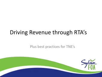 Driving Revenue through RTAs  Plus best practices for TNEs  Welcome  Headshot  Mike Lander