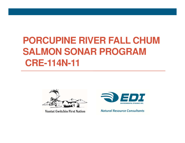 porcupine river fall chum salmon sonar program cre 114n