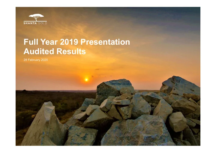 full year 2019 presentation audited results