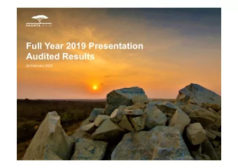 Full Year 2019 Presentation  Audited Results  28 February 2020  FY 2019 Audited Results  1