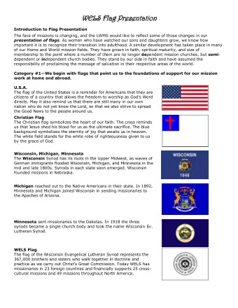 WEL  ELS  S Fl  Flag Pre  g Presen  sentati  tation  Introduction to Flag Presentation  The face of