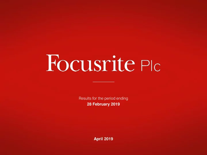 april 2019 disclaimer
