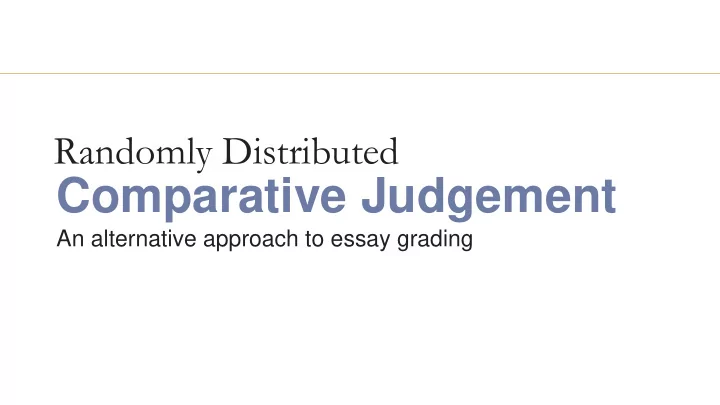 comparative judgement