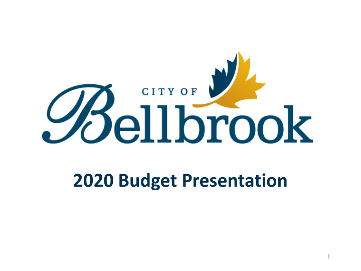 2020 budget presentation