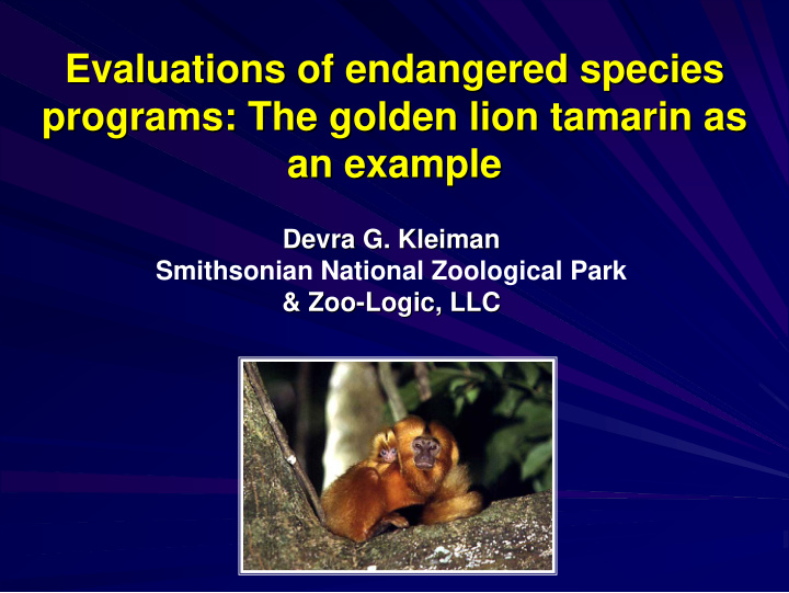 evaluations of endangered species evaluations of
