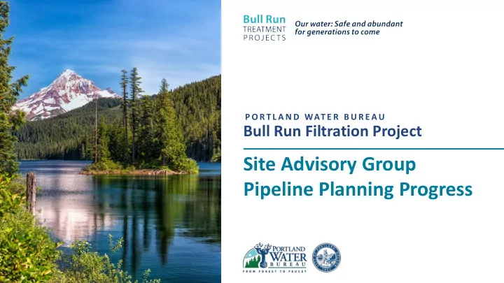 site advisory group pipeline planning progress agenda