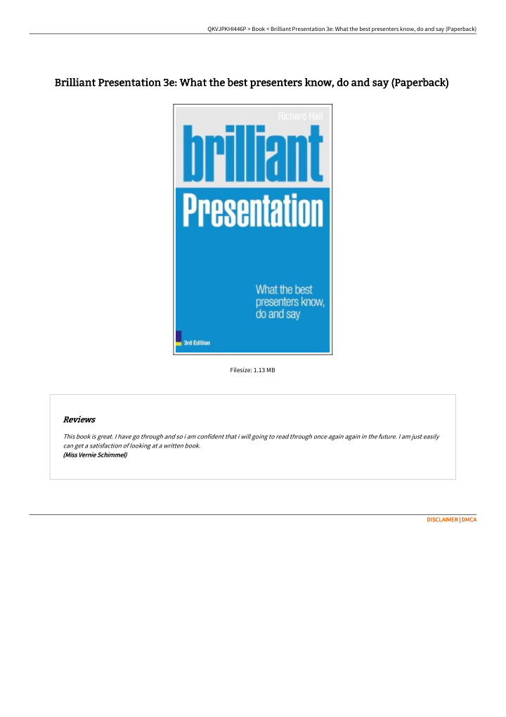 brilliant presentation 3e what the best presenters know