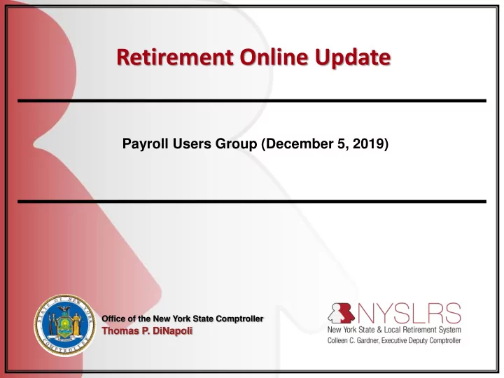 retirement online update