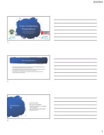 Crisis Conference  Presentation  Laurie Kohler, LCSW Waukesha County APS  Dinah LaCaze, APSW