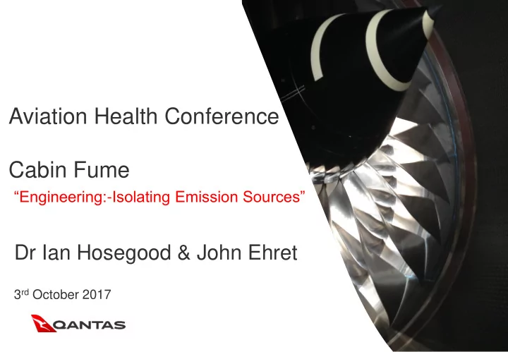 aviation health conference cabin fume