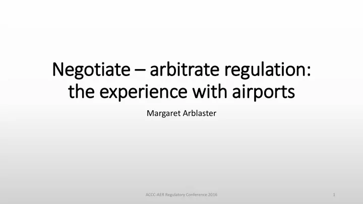 negotiate arbitrate regulation