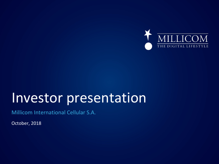 investor presentation