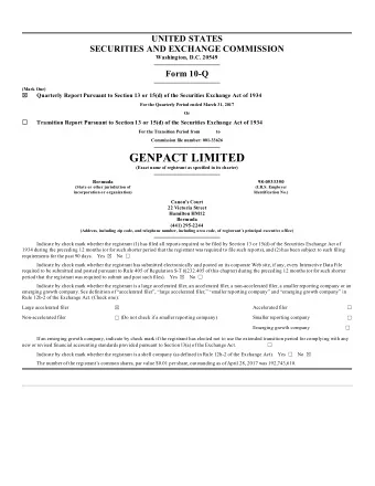 GENPACT LIMITED  (Exact name of registrant as specified in its charter)  Bermuda  98-0533350